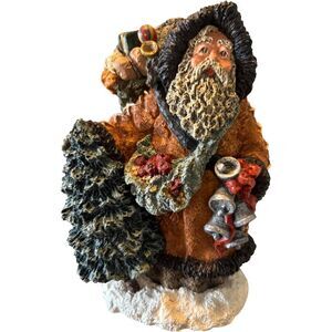 Vintage June McKenna Signed 1989 Wilderness Santa Figurine 9 1/4"